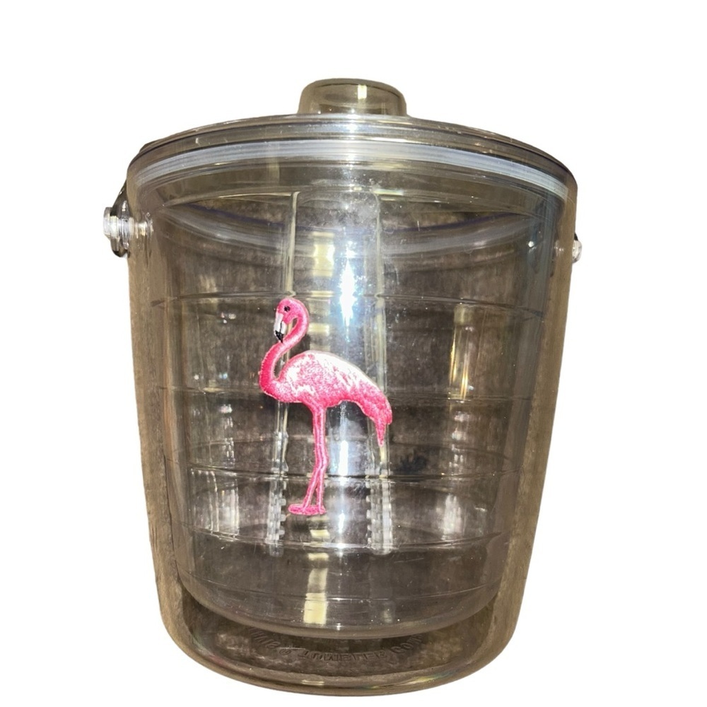 Tervis Tumbler pink Flamingo Bird Insulated Ice Bucket with Lid 2.5 QT